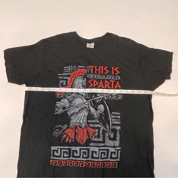 Y2K B & C This is Sparta Movie Red Black Graphic Tee Shirt Sz XL - Picture 4 of 6